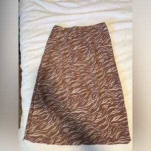 Downeast zebra print midi skirt